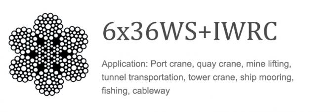 6×36WS galvanized steel wire rope technical specifications table